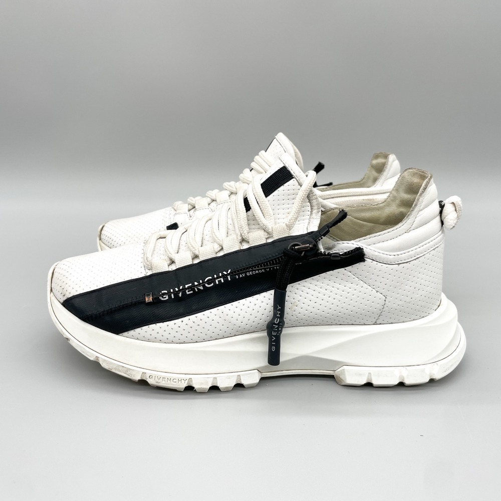 Givenchy Spectre Runner White Perforated Leather Zip Low Top Sneakers Womens 37 - Picture 6 of 15
